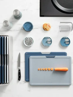 Discount Joseph Joseph Planches à découper avec support Folio, 5 élém. Argenté, tons gris et bleus