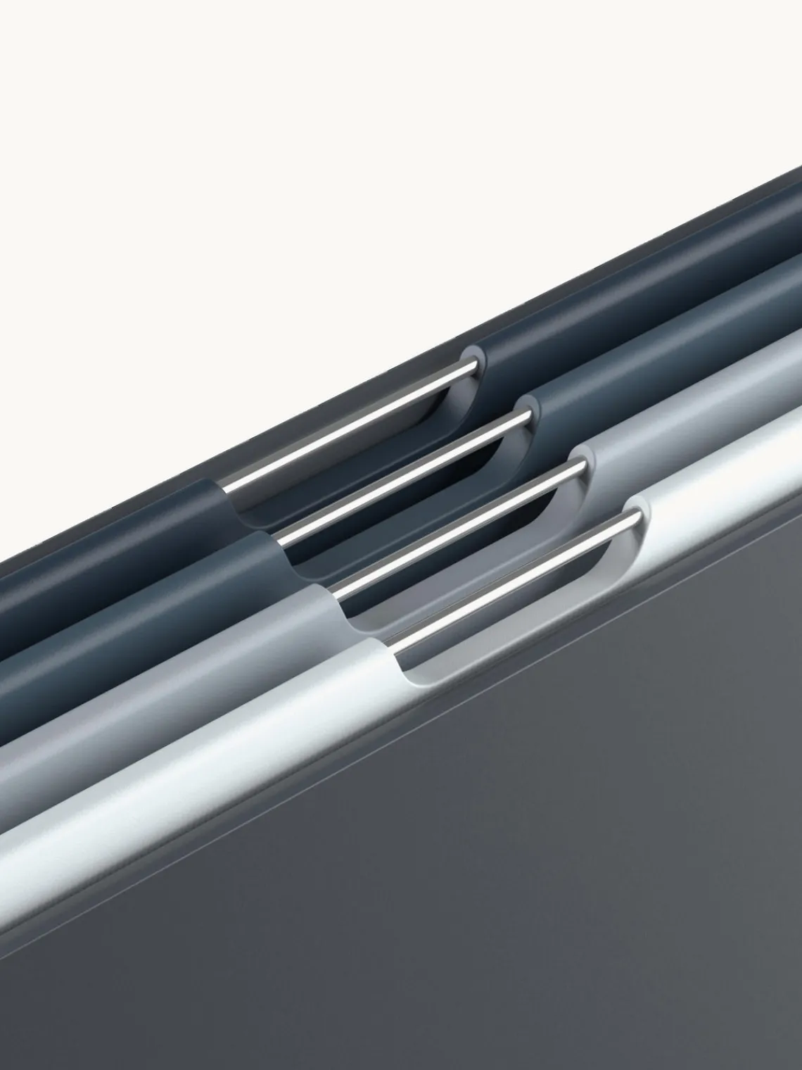 New Joseph Joseph Planches à découper avec support Folio, 5 élém. Anthracite, tons gris et bleus