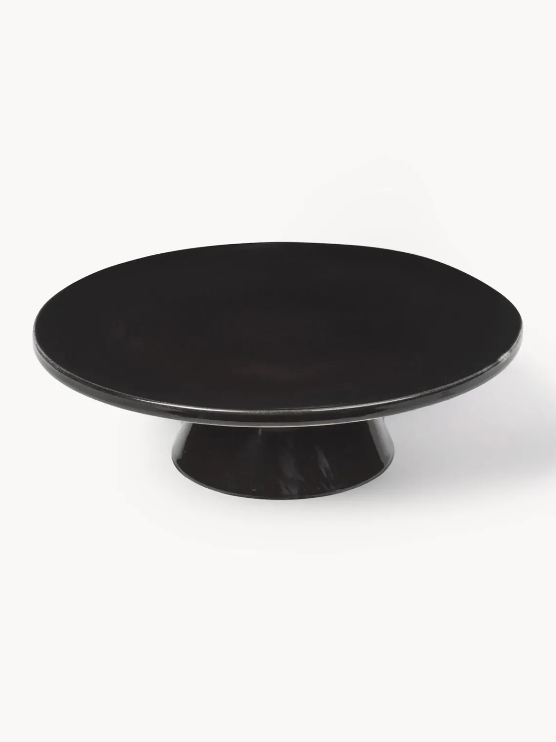 New Broste Copenhagen Plat à gâteau artisanal Nordic Coal Noir, chiné