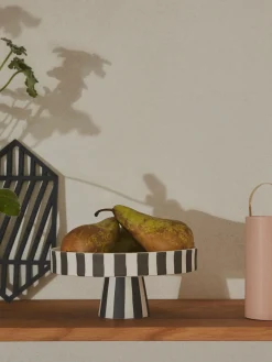 Online Oyoy Living Design Plat à gâteaux en céramique Toppu Noir, blanc