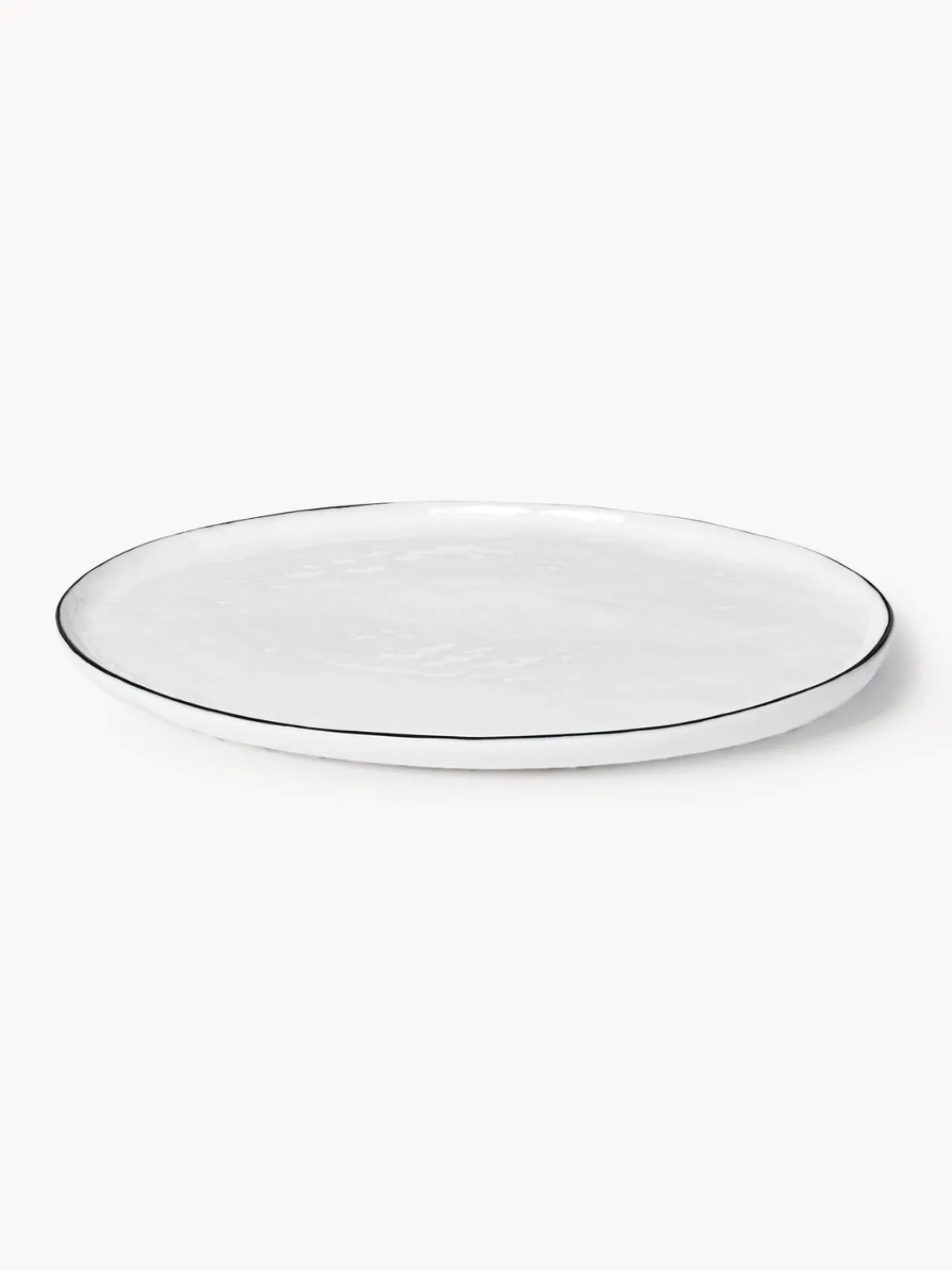 Fashion Broste Copenhagen Plat de service artisanal en porcelaine Salt, 30 x 20 cm