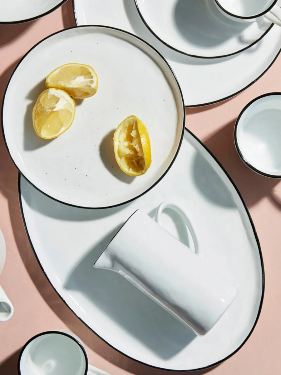Fashion Broste Copenhagen Plat de service artisanal en porcelaine Salt, 30 x 20 cm