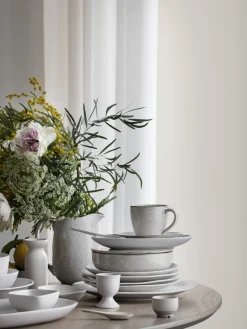 Clearance Broste Copenhagen Plat de service artisanal Nordic Sand, long. 30 cm Gris clair, chiné