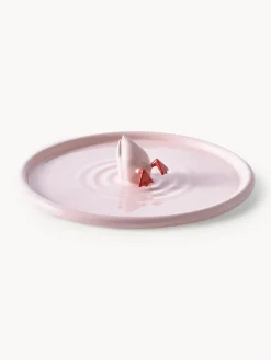 Discount Pols Potten Plat de service artisanal en céramique Diving Duck Rose pâle, rouge