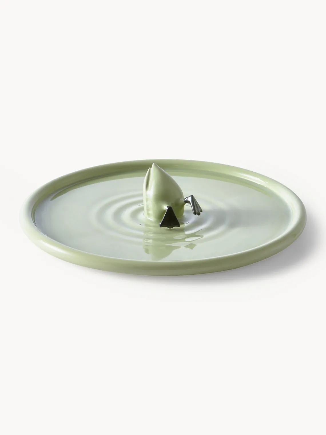 Best Pols Potten Plat de service artisanal en céramique Diving Duck Vert olive