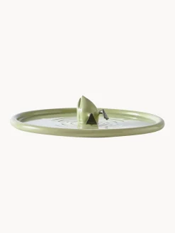 Best Pols Potten Plat de service artisanal en céramique Diving Duck Vert olive