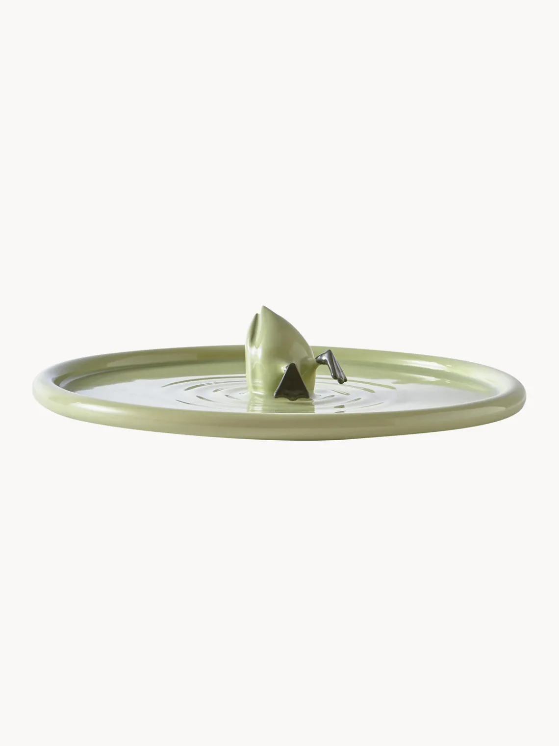 Best Pols Potten Plat de service artisanal en céramique Diving Duck Vert olive