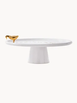 Clearance Pols Potten Plat de service artisanal en céramique Walking Duck Blanc, doré