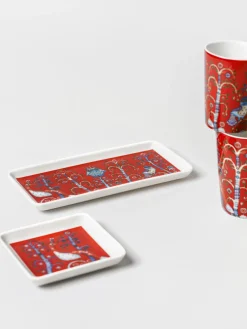 New iittala Plat de service en porcelaine Taika Rouge