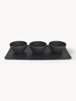 Fashion Villeroy & Boch Plateau apéritif en porcelaine Manufacture Rock, 4 élém.