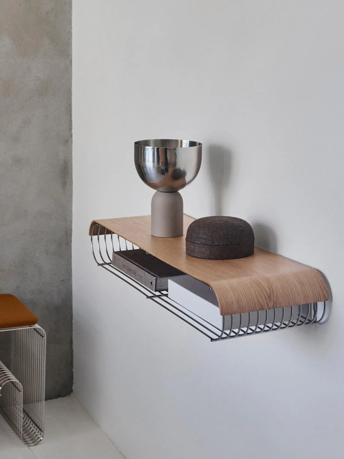 New AYTM Plateau en chêne pour étagère murale Curva Bois de chêne