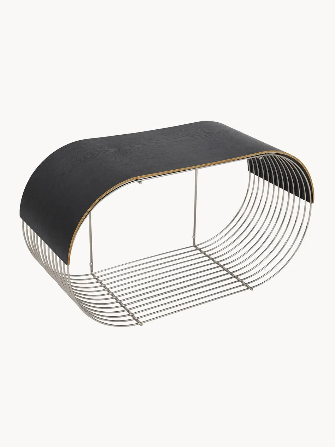 Outlet AYTM Plateau en chêne pour étagère murale Curva Bois de chêne, anthracite laqué