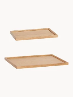 Clearance Hübsch Plateaux décoratifs faites main Nature, 2 élém.