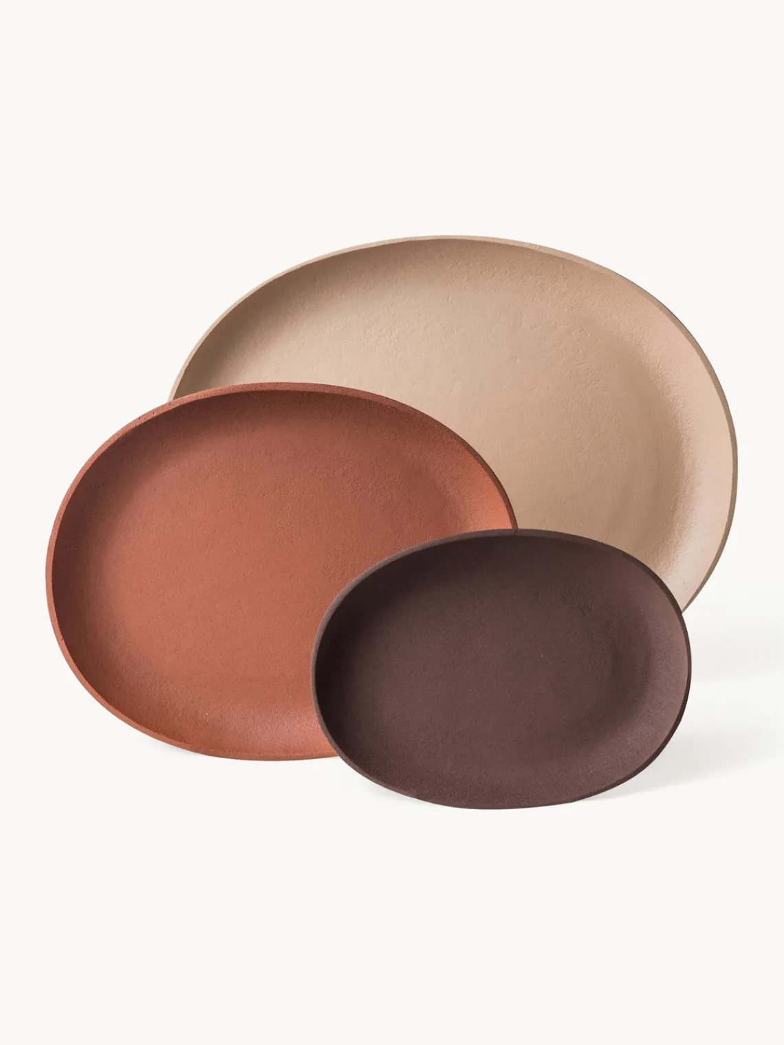 Outlet Pols Potten Plateaux de service décoratifs Greek, 3 élém. Beige, terracotta, brun foncé