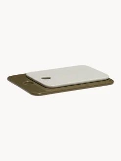 Discount Hübsch Plats de service artisanaux en farine de roche Amare, 2 élém. Vert olive, gris clair