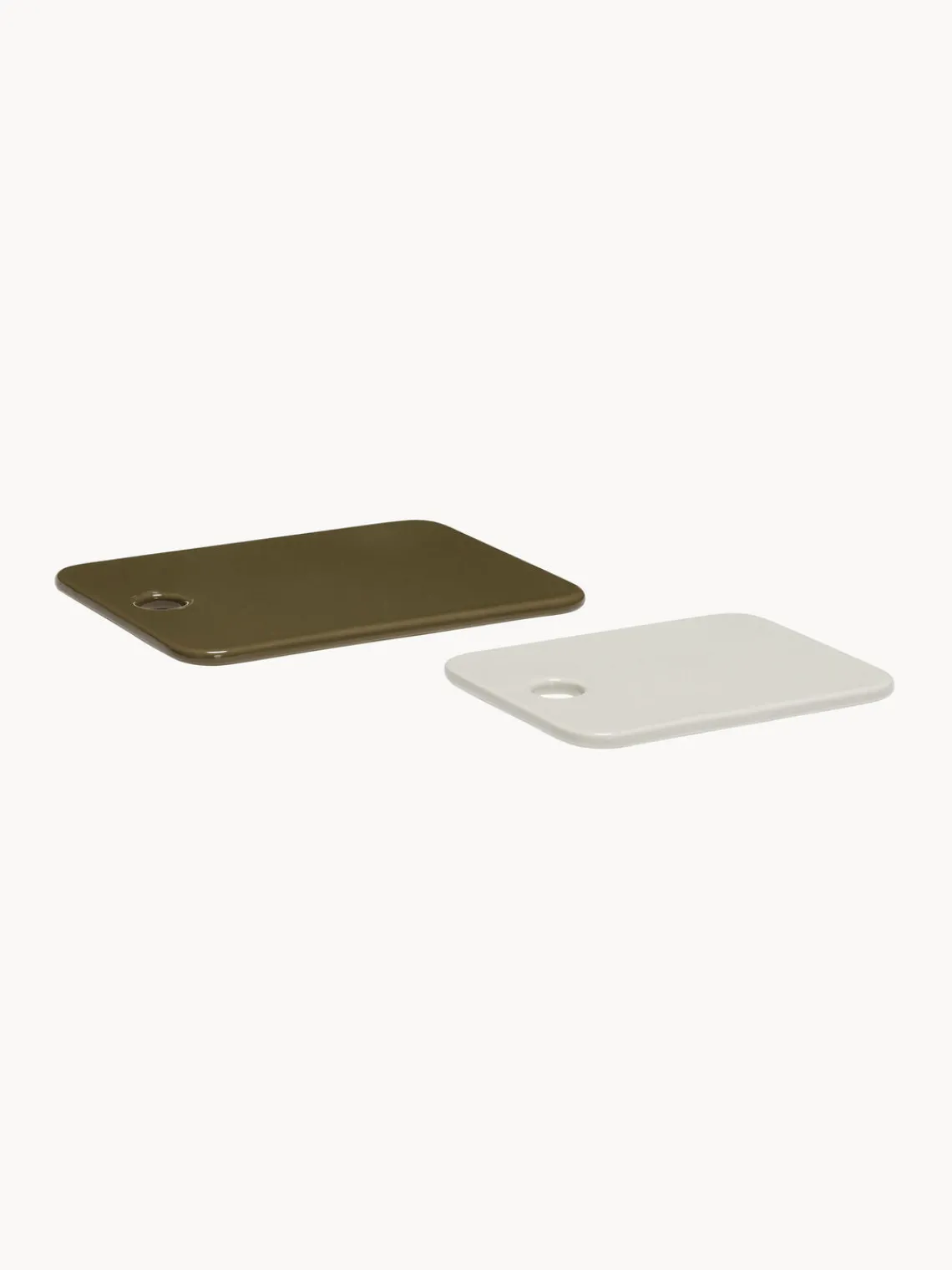 Discount Hübsch Plats de service artisanaux en farine de roche Amare, 2 élém. Vert olive, gris clair