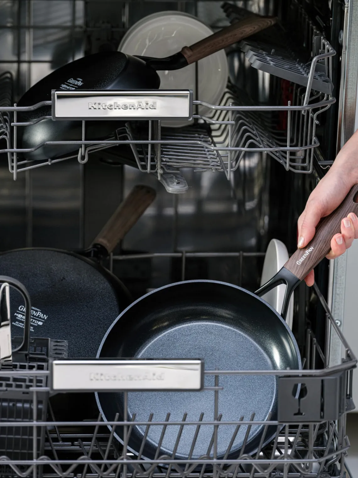 Clearance GreenPan Poêle à frire avec manche en bois Eco Smartshape