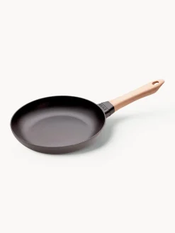 Hot Staub Poêle à frire en fonte avec poignée en bois Wood