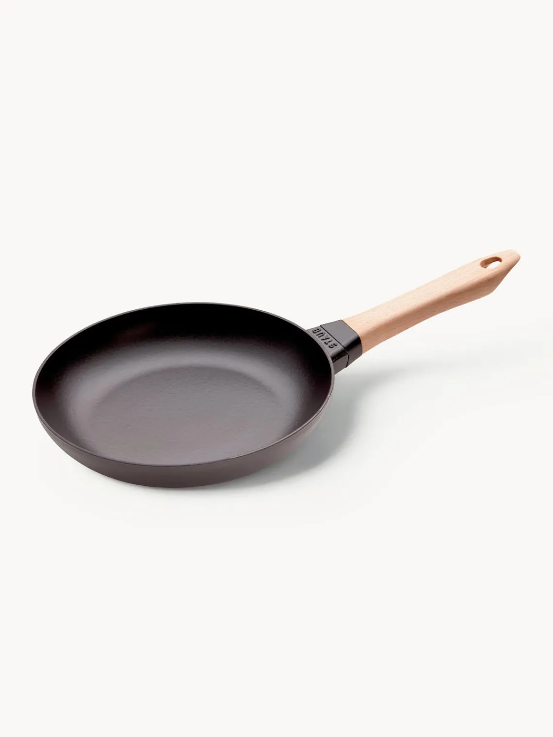 Hot Staub Poêle à frire en fonte avec poignée en bois Wood