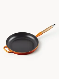 Best LE CREUSET Poêle en fonte émaillée avec manche en bois Signature Collection Orangé