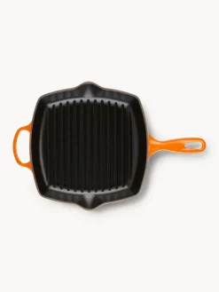 Clearance LE CREUSET Poêle grill carrée en fonte Signature Collection Orangé