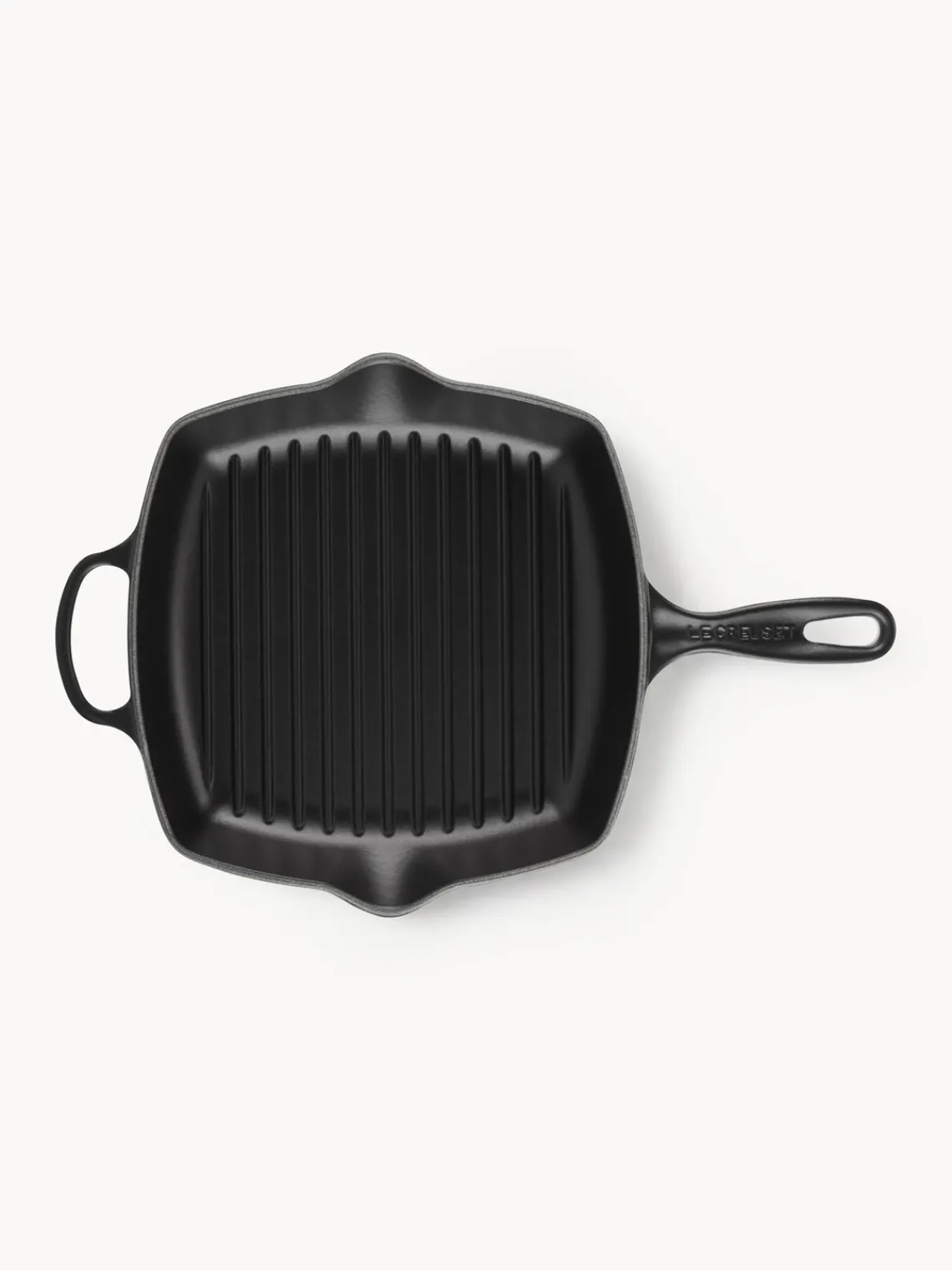 New LE CREUSET Poêle grill carrée en fonte émaillée Signature Collection Noir