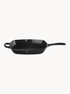 New LE CREUSET Poêle grill carrée en fonte émaillée Signature Collection Noir
