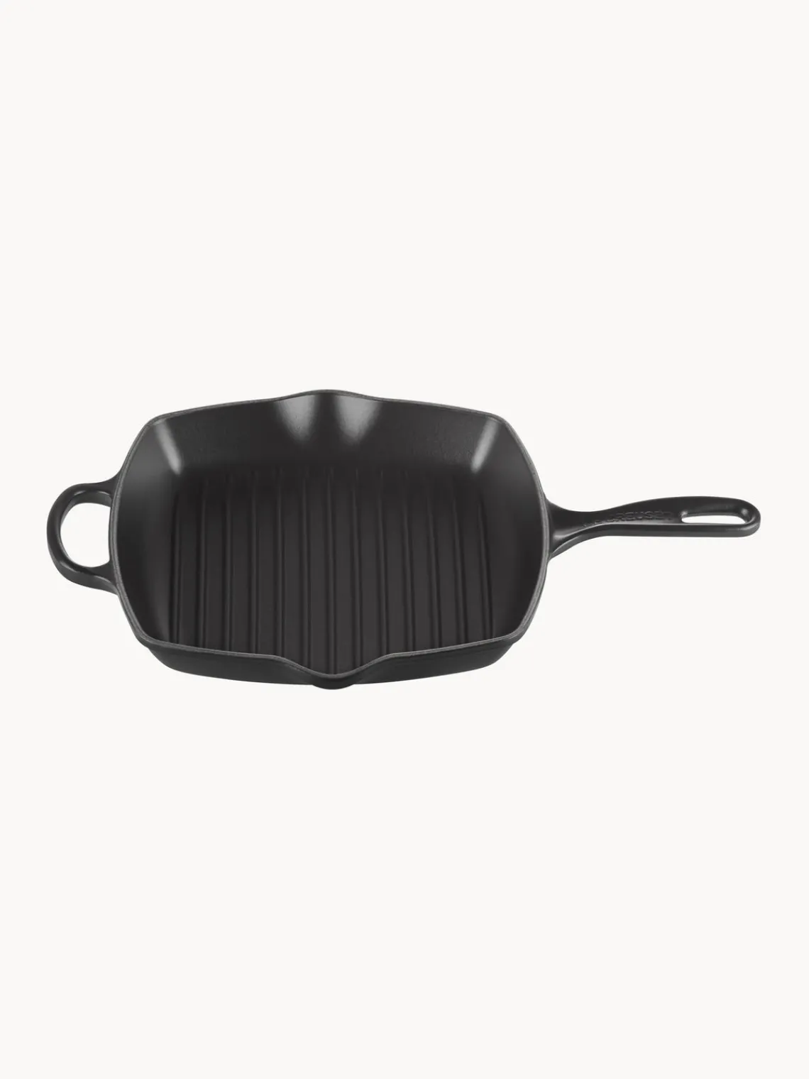 New LE CREUSET Poêle grill carrée en fonte émaillée Signature Collection Noir