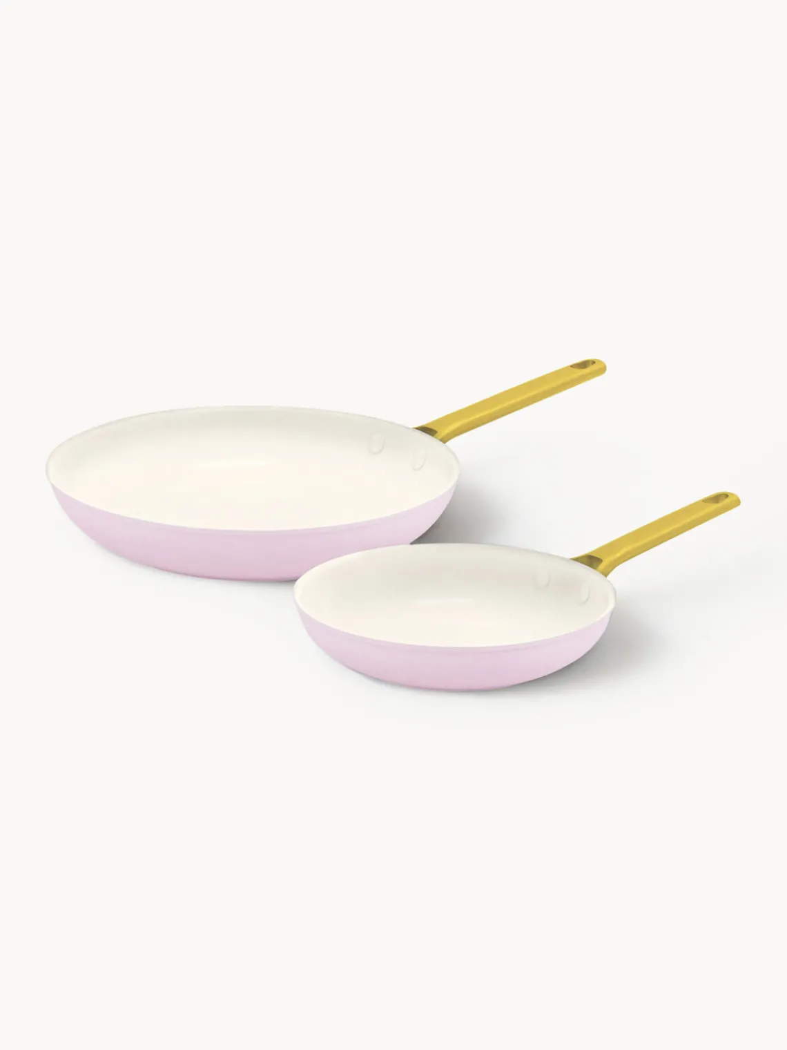 Hot GreenPan Poêles à frire avec revêtement antiadhésif Padova, 2 élém. Rose pâle, doré