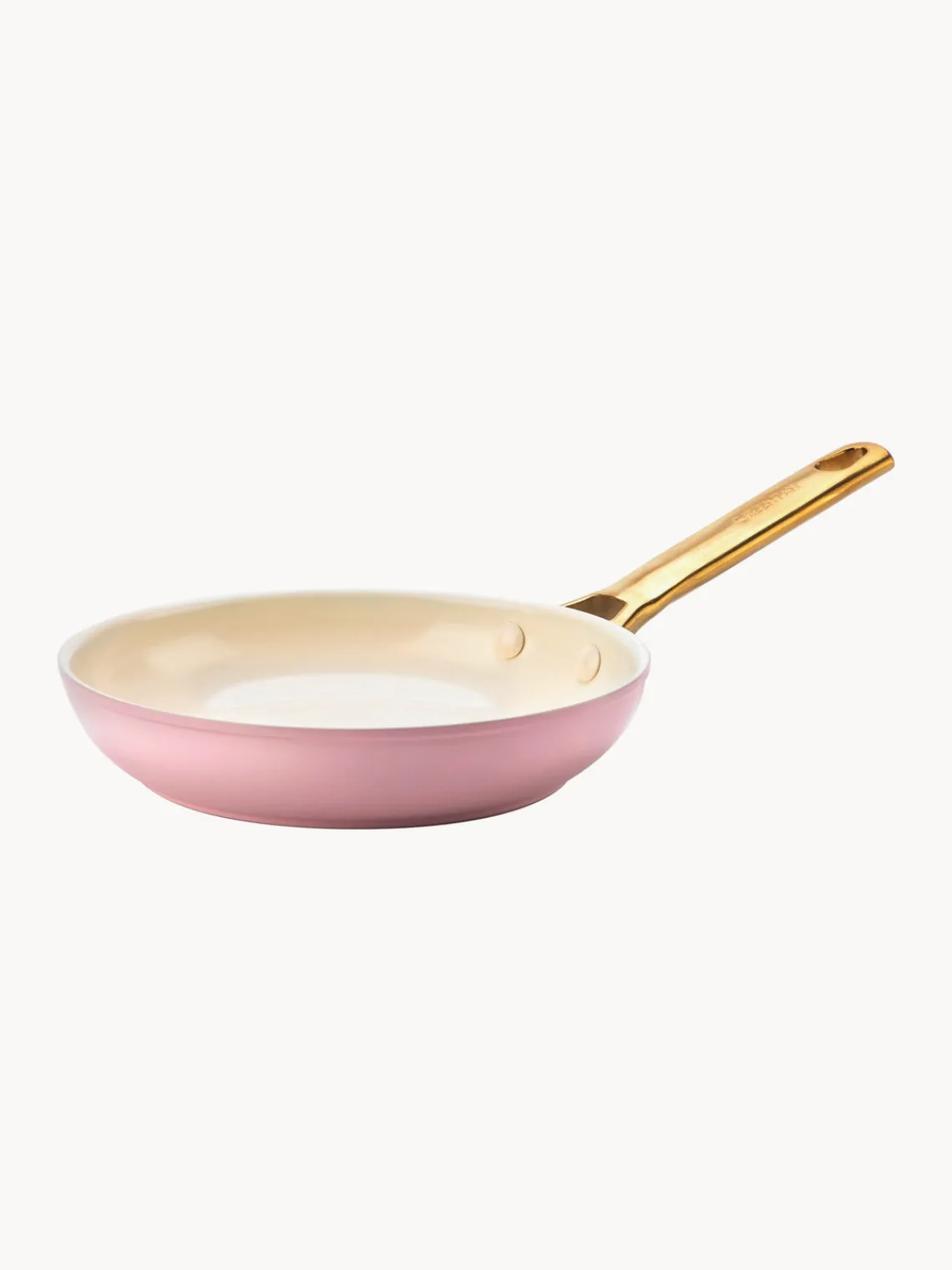 Hot GreenPan Poêles à frire avec revêtement antiadhésif Padova, 2 élém. Rose pâle, doré