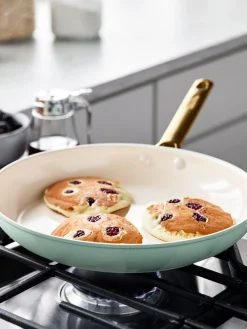 Best GreenPan Poêles à frire avec revêtement antiadhésif Padova, 2 élém. Vert menthe, doré