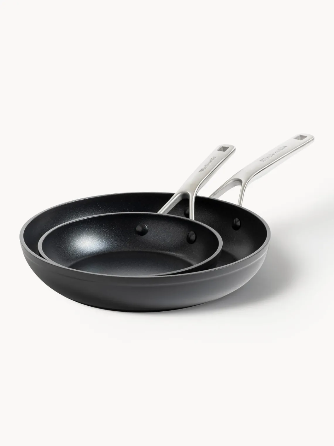 New KitchenAid Poêles à frire avec revêtement antiadhésif , lot de 2 Noir