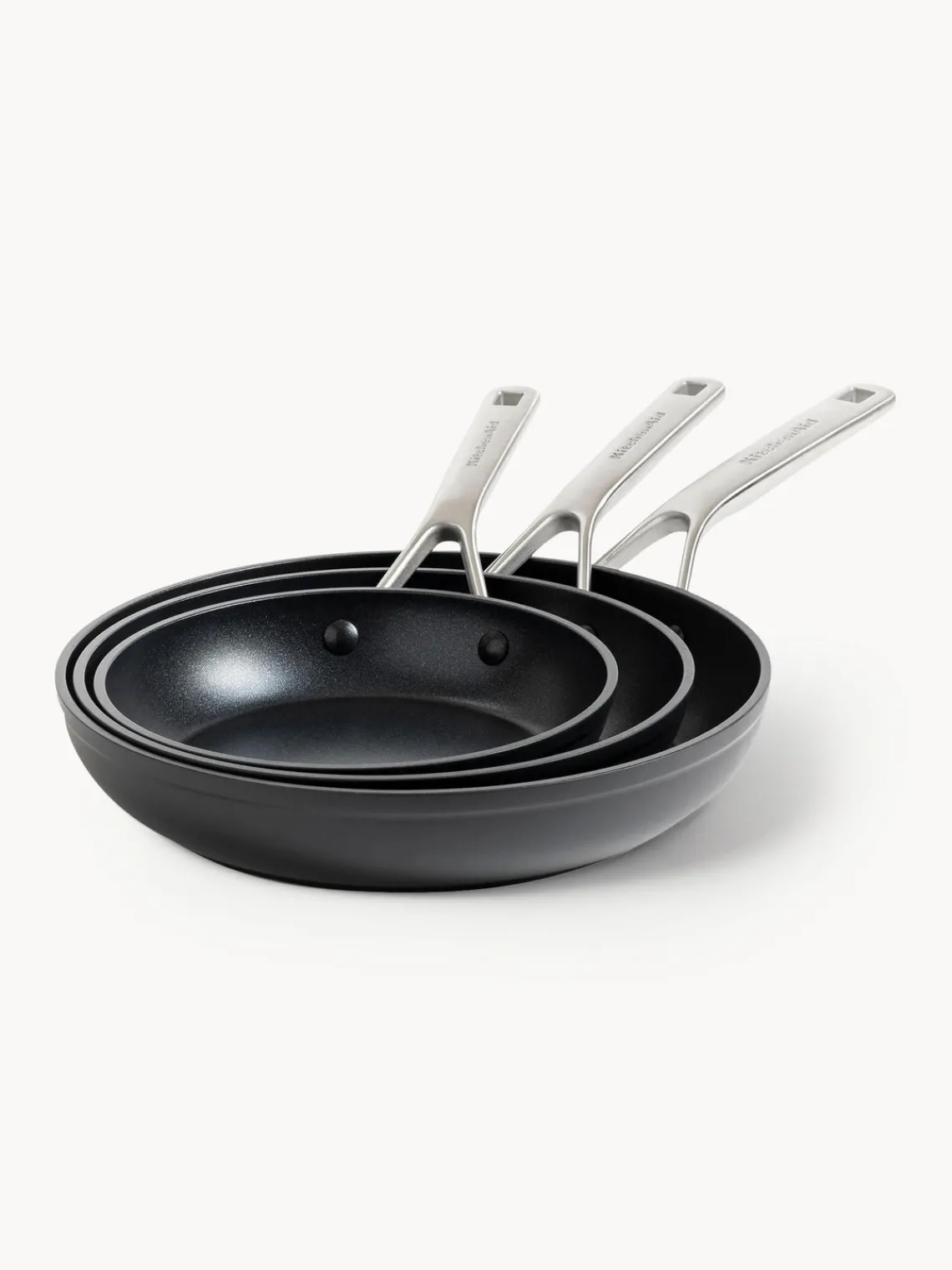 Clearance KitchenAid Poêles à frire avec revêtement antiadhésif , 3 élém. Noir