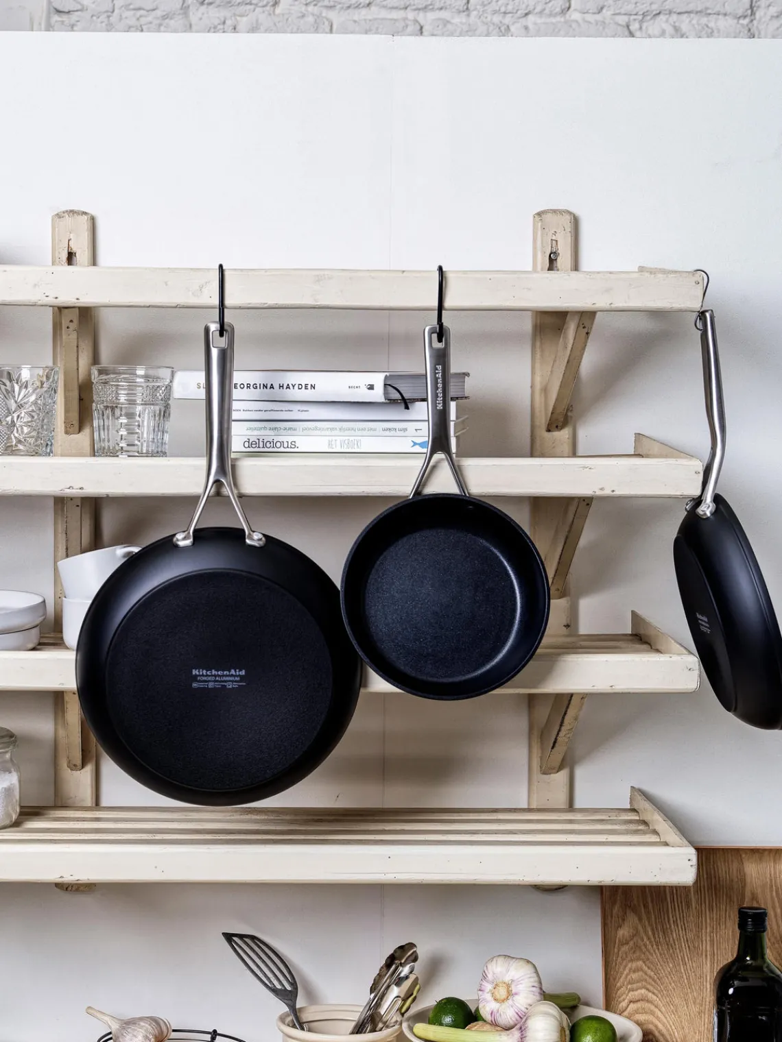 Clearance KitchenAid Poêles à frire avec revêtement antiadhésif , 3 élém. Noir