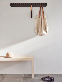 Discount Form & Refine Porte-manteau en chêne Echo, larg. 88 cm Bois de chêne, noir laqué
