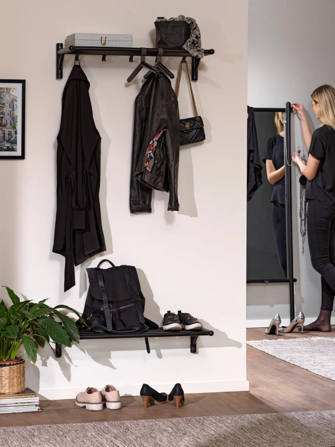 Sale Rowico Porte-manteau en chêne Milford Noir