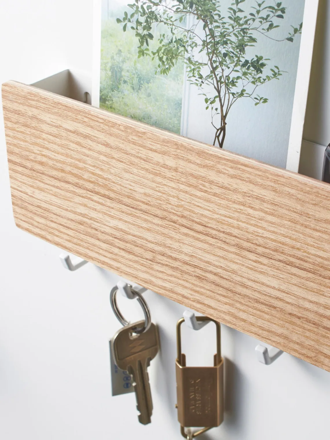 Best Yamazaki Porte-manteau mural avec dos magnétique Rin Blanc, bois