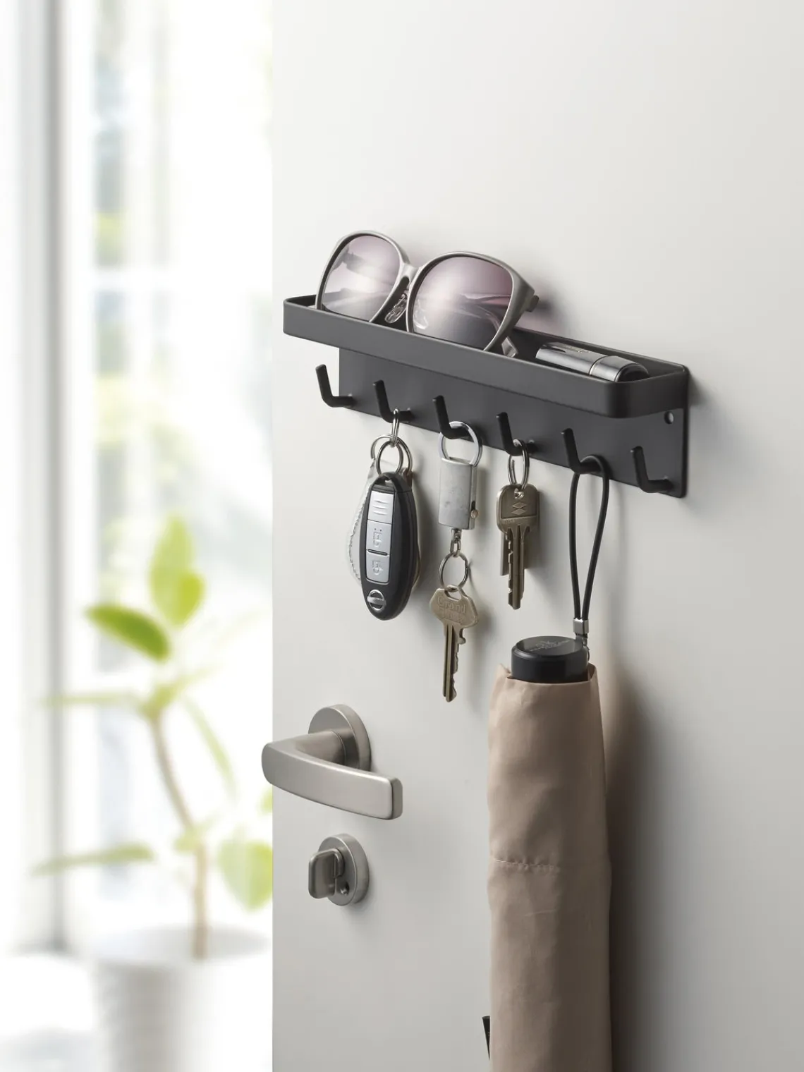 New Yamazaki Porte-manteau mural avec dos magnétique Smart Noir
