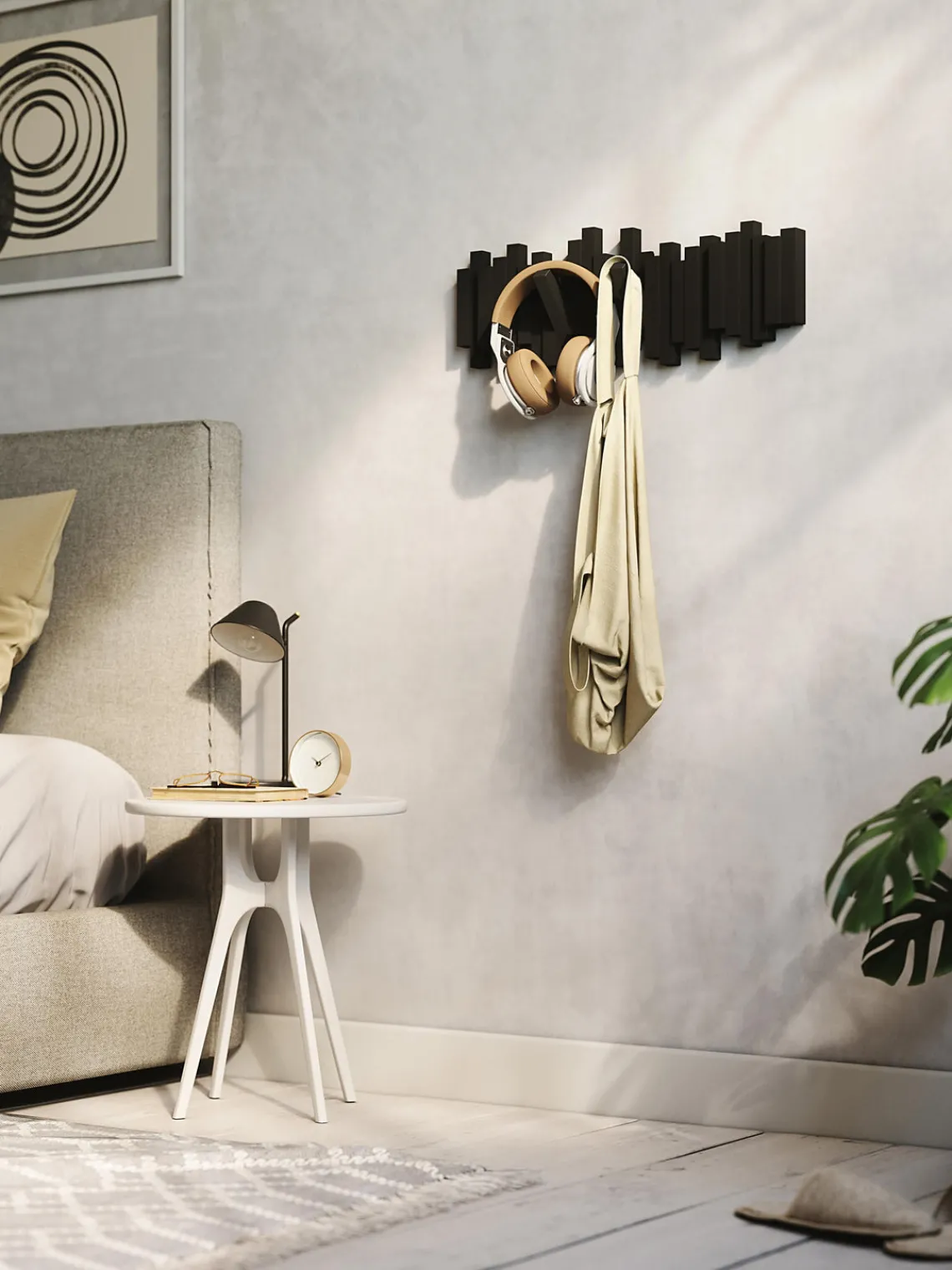 Clearance Umbra Porte-manteau mural design Sticks Noir