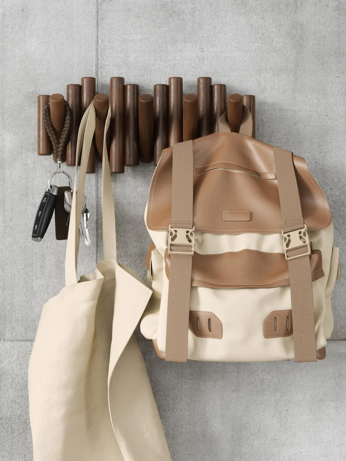 Fashion Umbra Porte-manteau Picket Bois de pin foncé