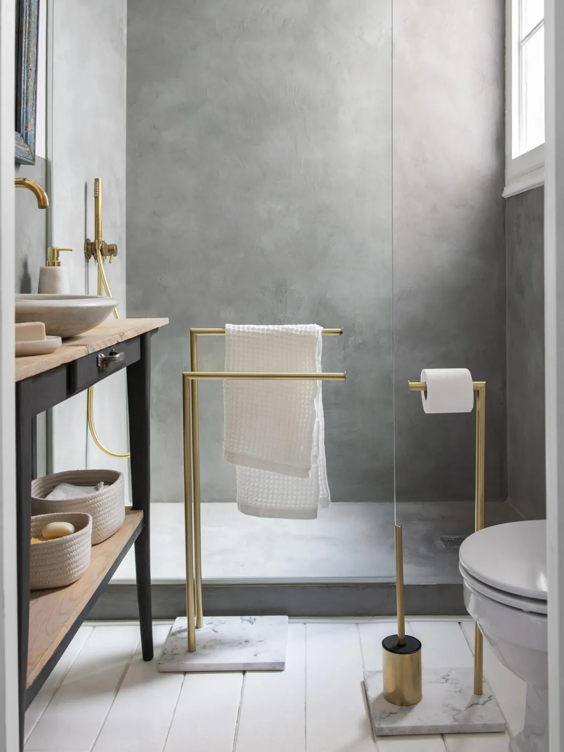 Outlet ANDREA HOUSE Porte-rouleaux WC avec brosse de toilette Albany