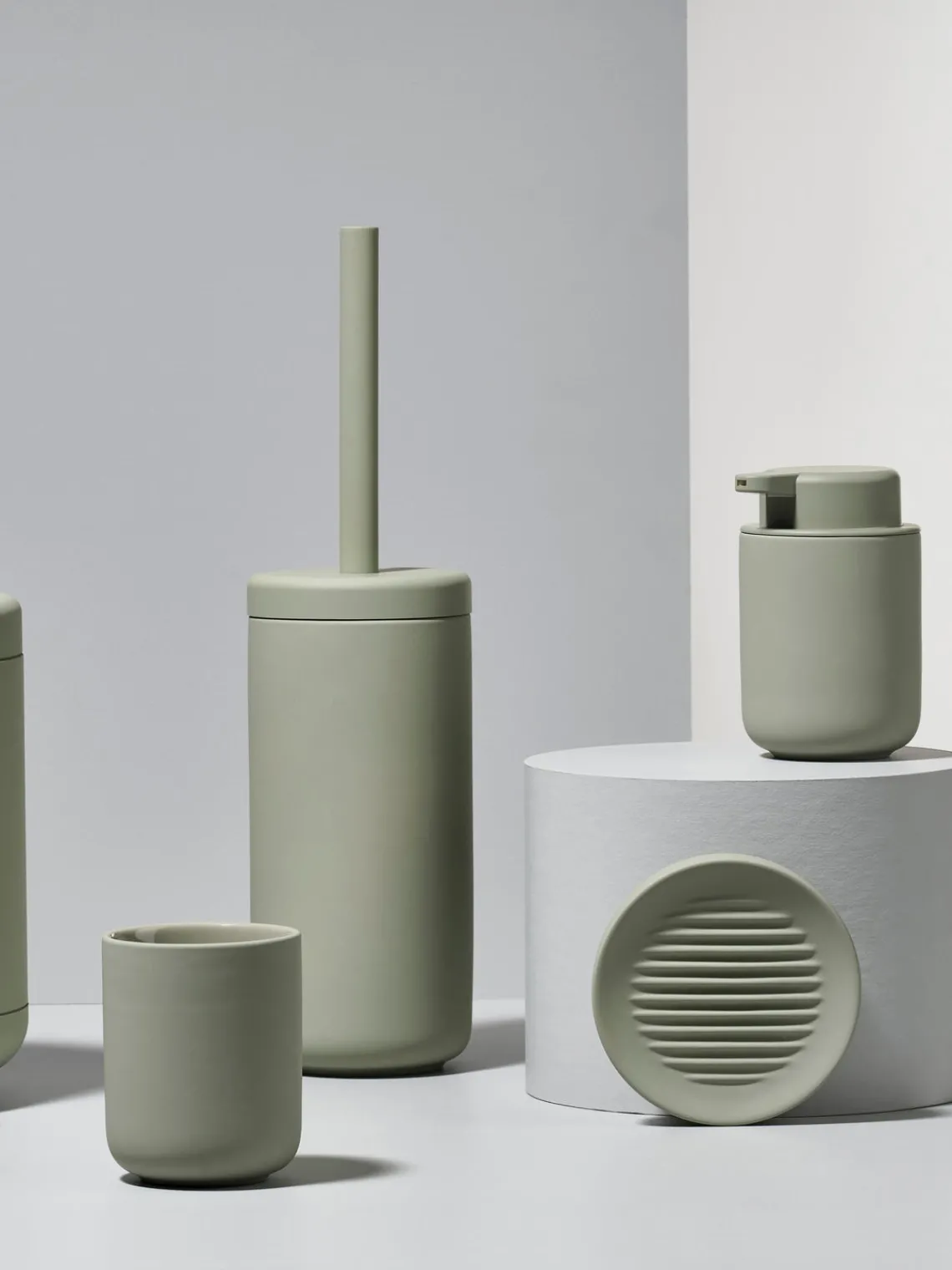 New Zone Denmark Porte-savon à surface veloutée Ume Vert sauge