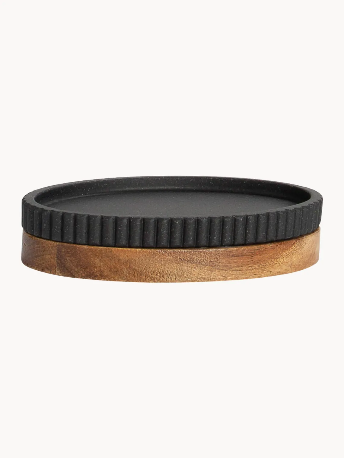 Clearance ANDREA HOUSE Porte-savon ovale Laura Noir, bois foncé