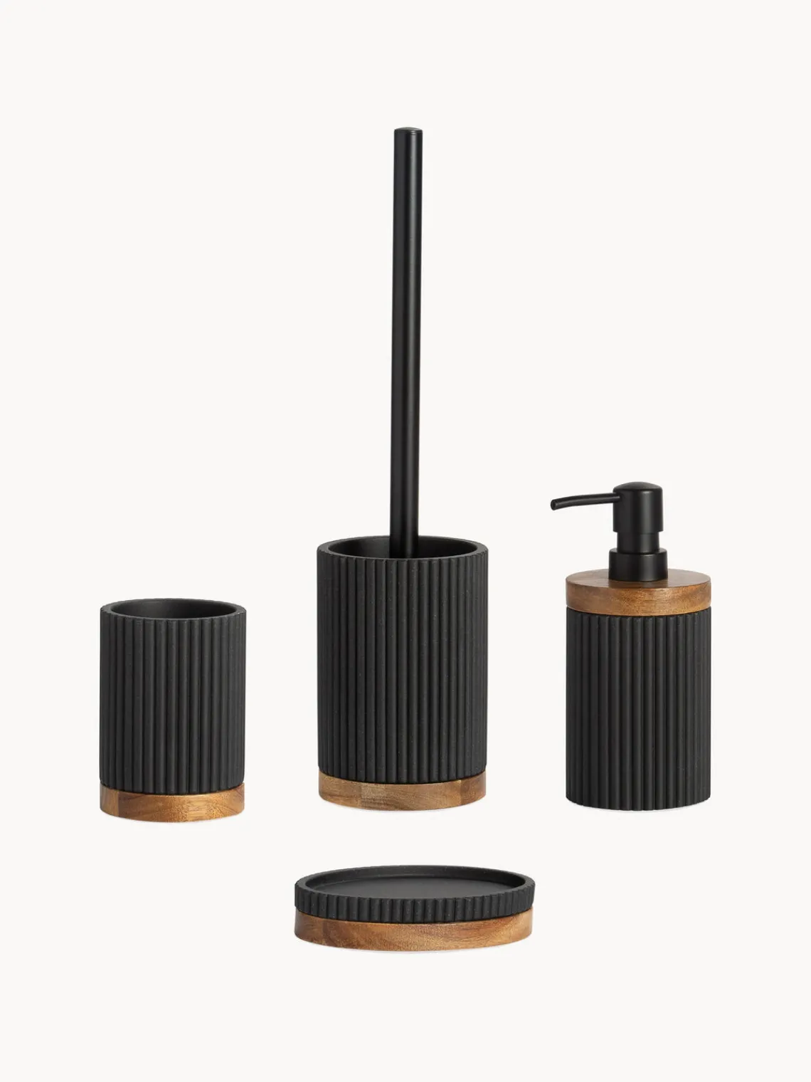 Clearance ANDREA HOUSE Porte-savon ovale Laura Noir, bois foncé