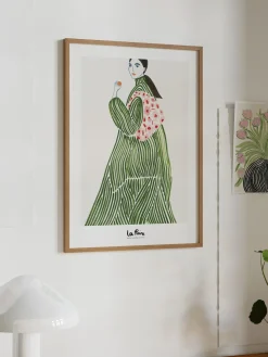 Fashion Poster and Frame Poster Green Coat