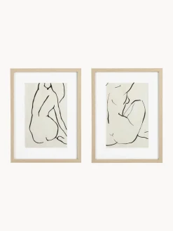 Hot Bizzotto Posters avec cadres en bois Refined, 2 élém.