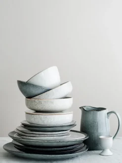 New Broste Copenhagen Pot à lait artisanal Nordic Sea, 1 L Gris-bleu, chiné