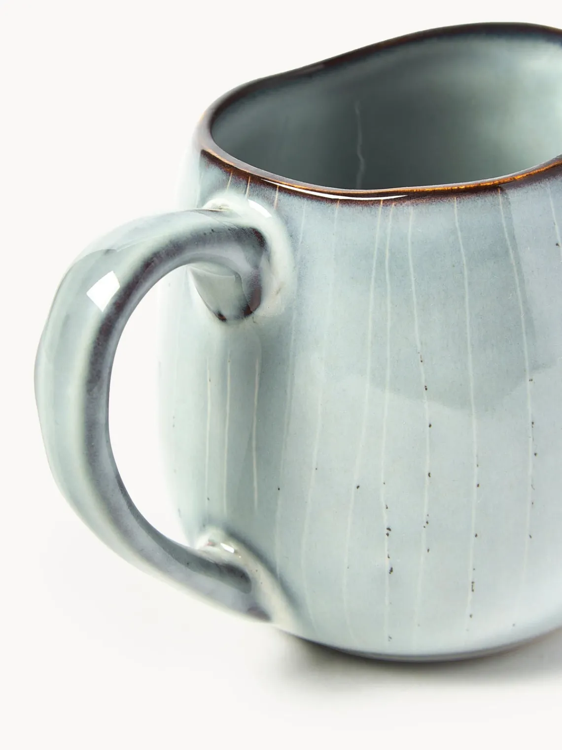 New Broste Copenhagen Pot à lait artisanal Nordic Sea, 300 ml Gris-bleu, chiné