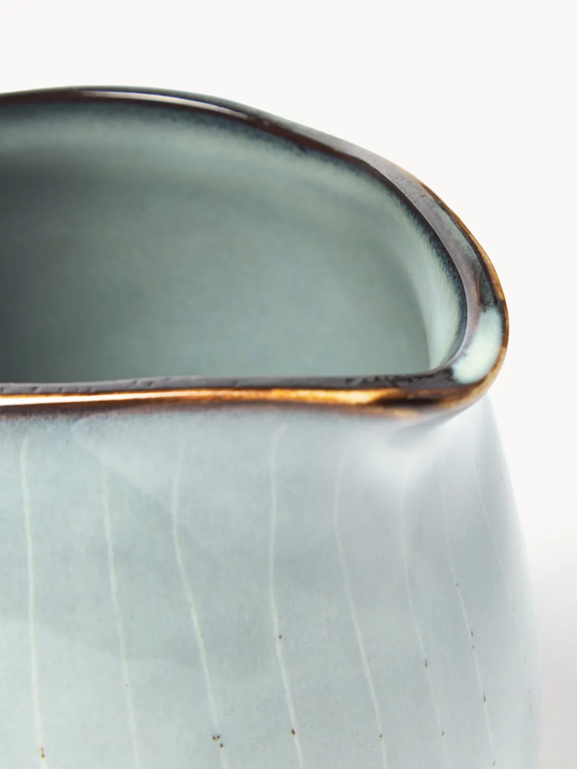 New Broste Copenhagen Pot à lait artisanal Nordic Sea, 300 ml Gris-bleu, chiné