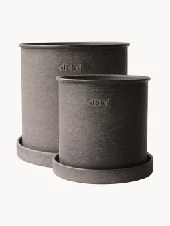 Sale DBKD Pots de fleurs Plant, 2 élém. Taupe, chiné et mat